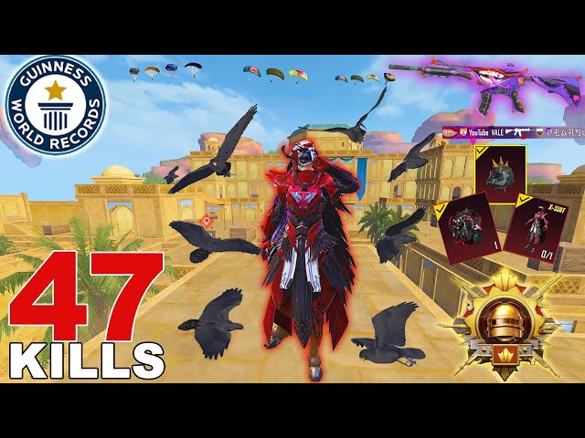 47KILLS!!😍 in 1 MATCHES HARDEST GAMEPLAY EVER with BLOOD-RAVEN x-SUIT 🔥 I SOLO VS SQUAD PUBG Mobile