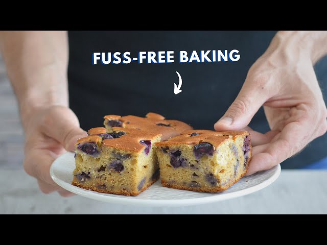 Easy blueberry cake. HIGH IN PROTEIN! No scales needed!