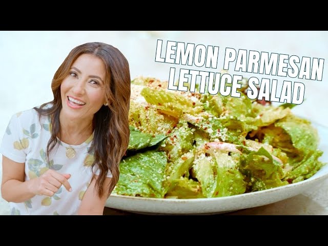 5-Min Lemon Parmesan Lettuce Salad + A new way to "cut" your lettuce!