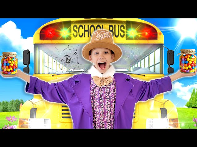 Willy Wonka SAVES SchooL Bus ChocolatE StoRe From Sneaky ImpoSteR!