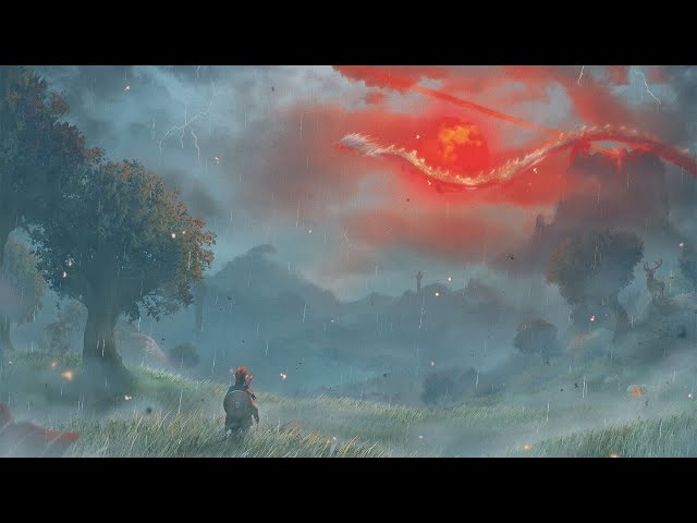 relaxing breath of the wild ost + thunderstorm ambience