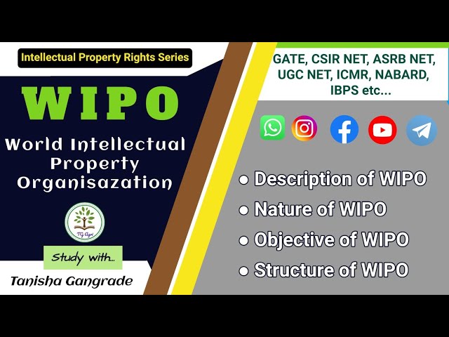 WIPO | World Intellectual Property Organization | Intellectual Property Rights | IPR | by Tanisha