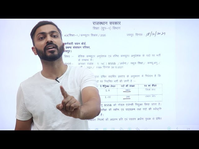 Rajasthan Computer Teacher syllabus 2021 | Computer teacher vacancy | Computer anudeshak