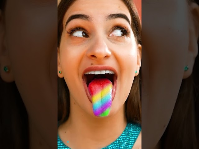 Tongue turned rainbow