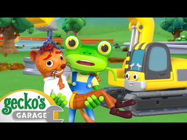 Super Strong Excavator Rescue | Gecko's Garage | Cartoons For Kids | Toddler Fun Learning