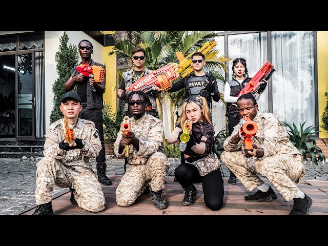 LTT Game Nerf War : Couple Group Of Warriors SEAL X Nerf Guns Fight Crime Group Mr Close Crazy
