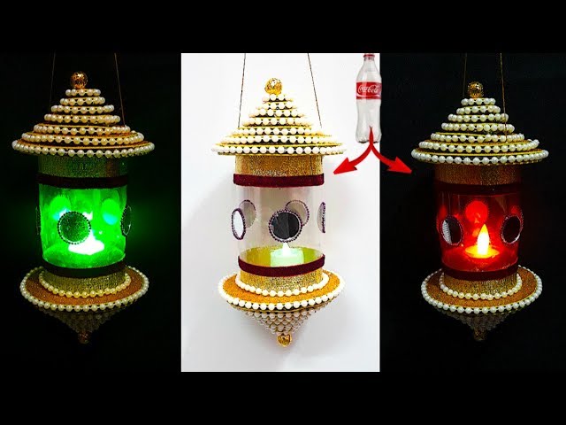 DIY-Lantern/Tealight Holder from Plastic Bottles|Plastic bottle ka lantern/kandil Banane ka Tarika
