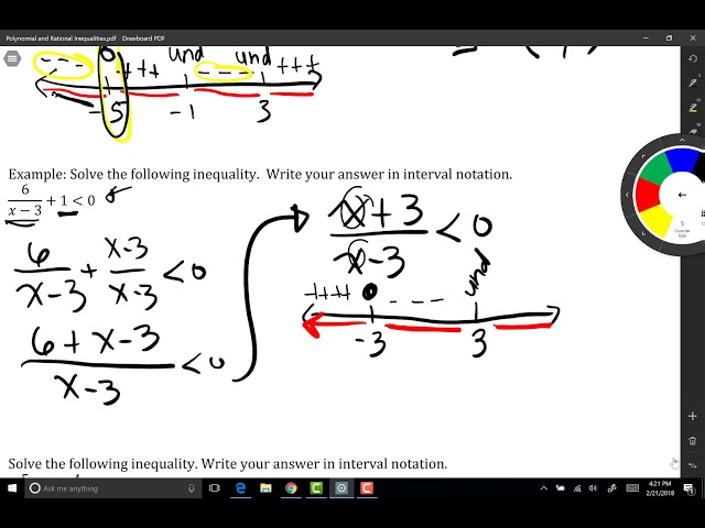 Polynomial and Rational Inequalitites Part 2
