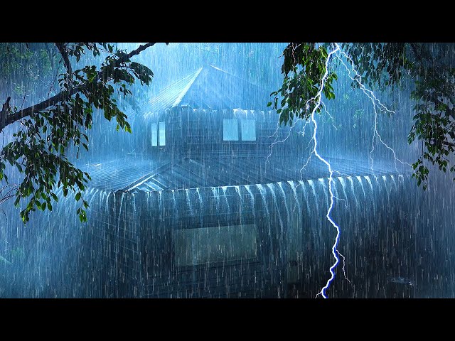 Banish Insomnia with Noisy Rain & Roar of Thunder on the Nostalgic Tin Roof in the Gloomy Night