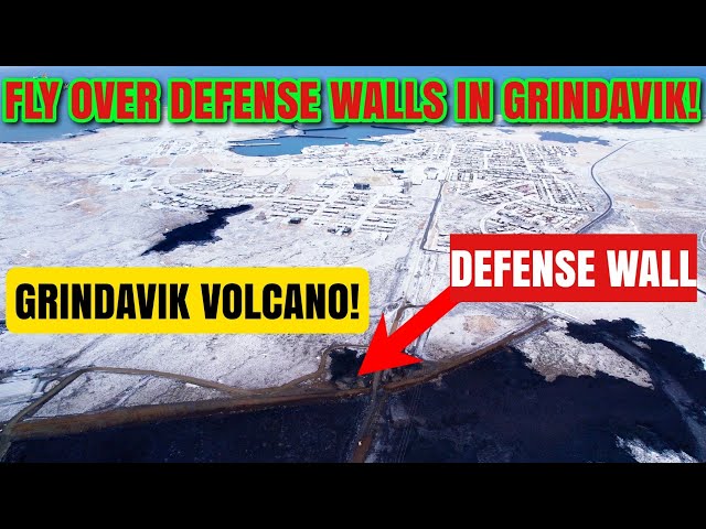 Flyover To The Edge Of Grindavik! New Look On The Defense Walls! Volcanic Eruption Is Iminent! Mar 2
