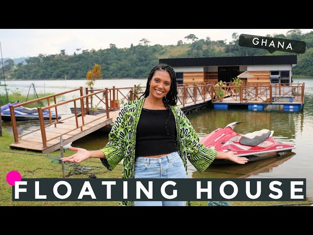 INSIDE A FLOATING HOME IN AFRICA, GHANA | Moved from America to build a floating house in Akosombo