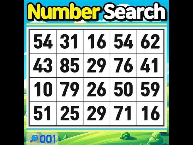 Number Search. Boost your concentration.【 Number Search | Memory | Concentration】 #001