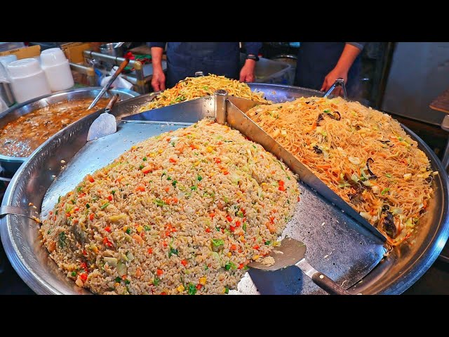 Giant Fried Noodles,Fried Rice,Fried Rice Noodles-Taiwanese Street Food-Giant Food Making