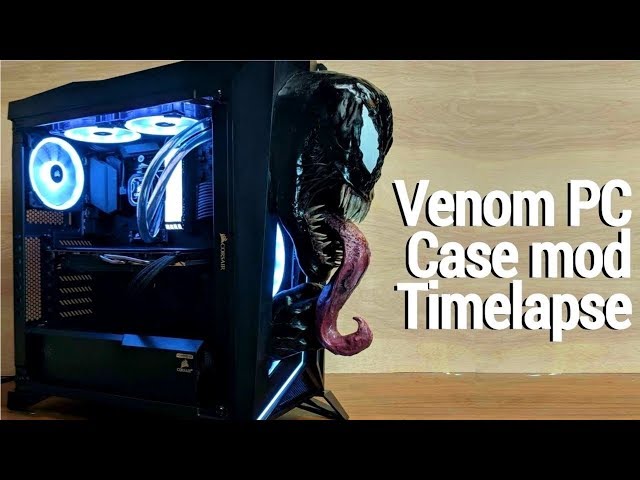 Custom Venom themed PC - Case mod timelapse
