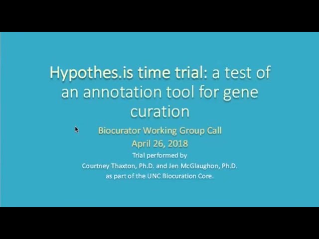 Use of the Hypothes.is online annotation tool for gene curation