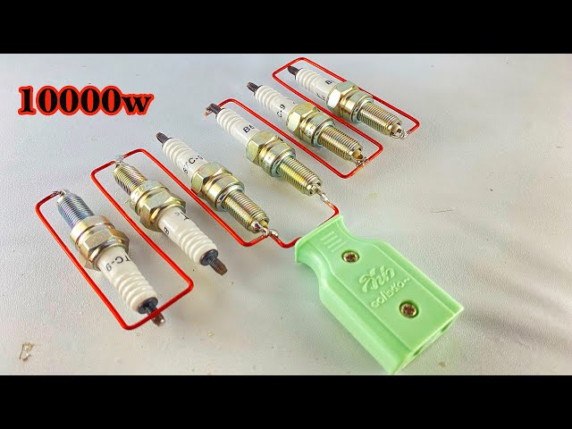 Wow How to make 10000w free electricity energy from spark plug with  copper wire #freeenergy