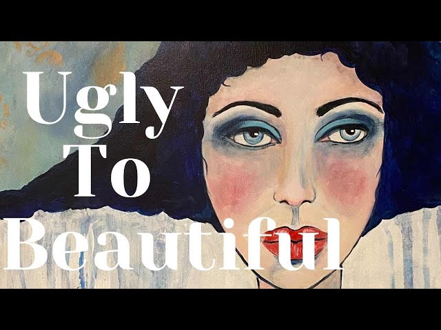 A  Fun Acrylic Portrait for beginners.Ugly to Beautiful.