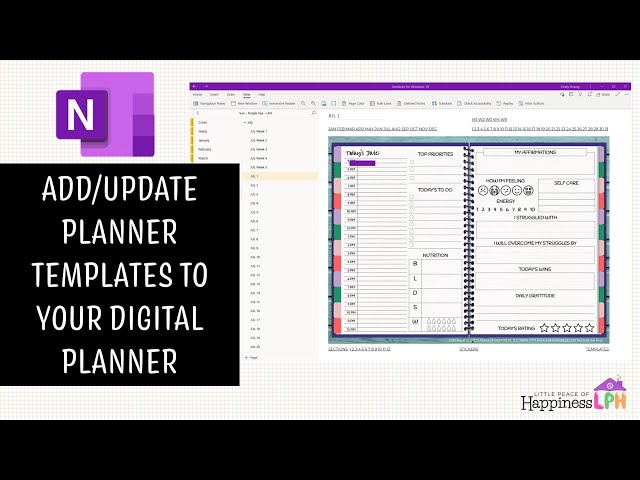 Add Digital Planner Templates in OneNote | Digital Planner Updates | Little Peace of Happiness