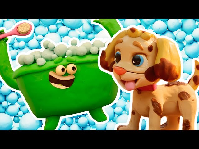 Play-Doh Videos 🐶 Dirty Dog Bath Time Trouble 🛁 Funny Cartoons for Kids ⭐️