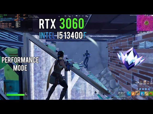 RTX 3060 + I5 13400F | Fortnite chapter 5 season 2 | Unreal solo fights | Performance mode | 1080p