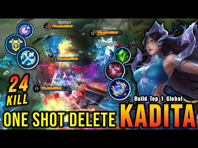 24 Kills!! Best Kadita 1 Shot Build & Emblem (AUTOWIN) - Build Top 1 Global Kadita ~ MLBB