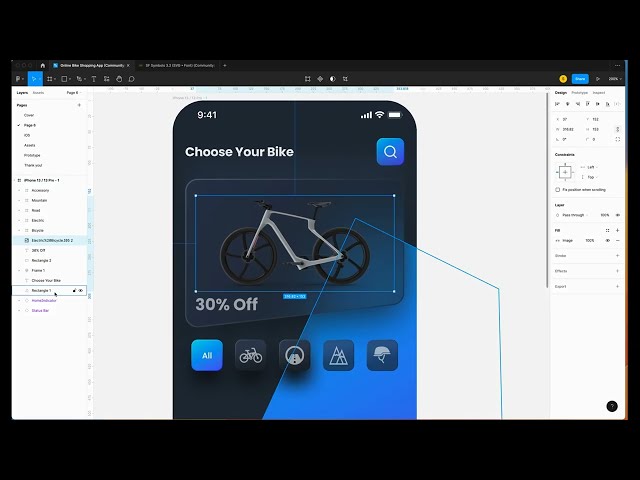 41 [UI Design Quick Apps in Figma] Bike Shopping App Part 1 - Home Screen