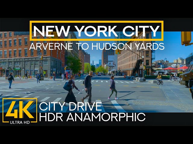4K HDR Road Trip in New York City (from Arverne to Hudson Yards and Back) - Anamorphic City Drive