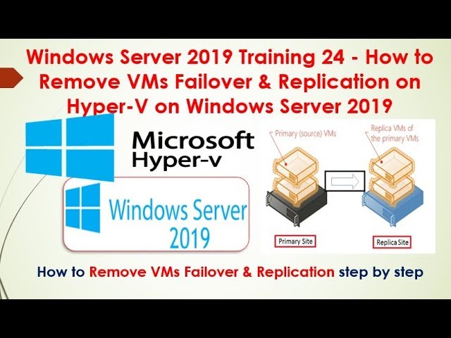 Windows Server 2019 Training 24 - How to Remove VMs Failover & Replication on Hyper-V