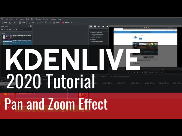8 - Pan and Zoom Effect - Kdenlive 2020 Tutorial