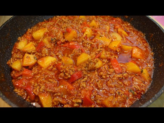 Farmer's pot with minced meat, quick and delicious, farmer's pot recipe with few ingredients