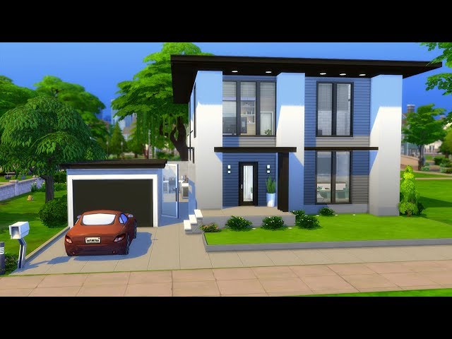 MODERN BASE GAME FAMILY HOUSE 🏡 SIMS 4 SPEED BUILD STOP MOTION BASE GAME (NO CC)