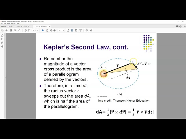 Angular Momentum Conservation and Kepler's Laws