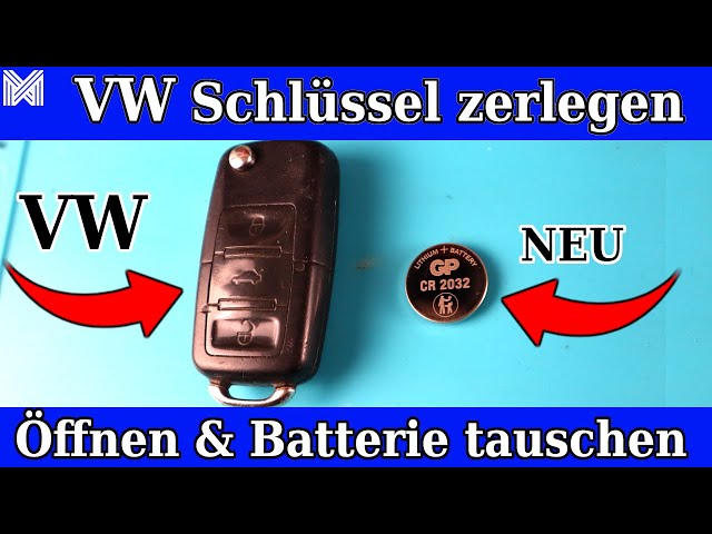 VW Schlüssel zerlegen und Batterie wechseln - Batterie VW Fernbedienung austauschen