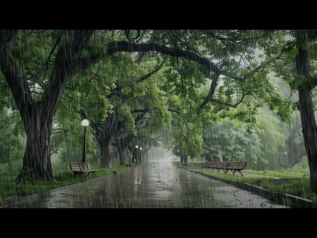 Rainy Day Serenity: A Walk Through the Park