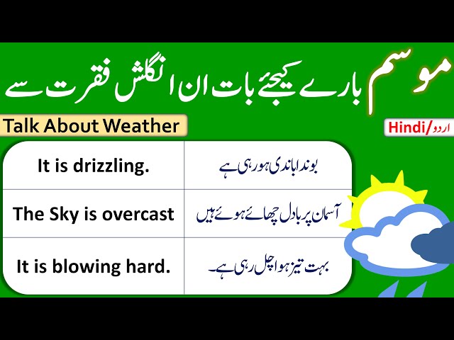English Sentences With Urdu Meaning And Translation For Weather | Sentences In Urdu | Angrezify