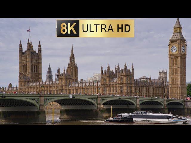 London Thames River: From Tower Bridge to Westminster Bridge Cinematic Shots 8K25p