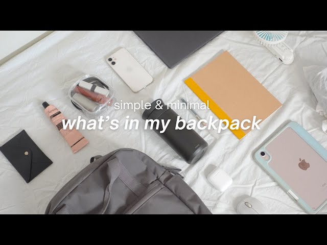What's in my backpack 🎒 ideas for back to school/college, simple & minimal, new ikea backpack