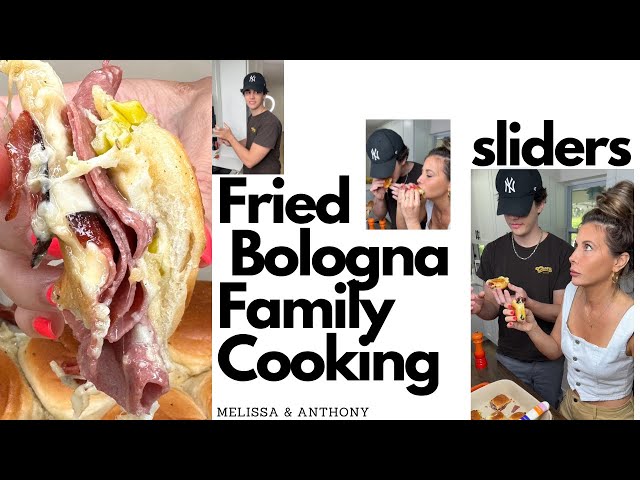 Mother Son Cooking Fried Bologna Sliders #sliders #cooking #cookingshow