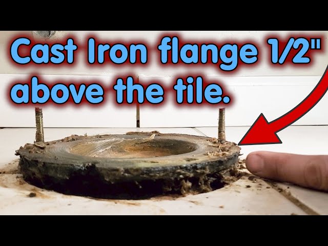 Cast Iron Toilet Flange Improperly Above the Floor
