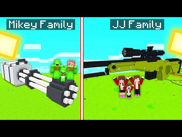 Mikey vs JJ MINIGUN Base Survival Battle in Minecraft