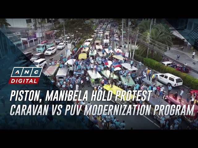 Piston, Manibela hold protest caravan vs PUV modernization program | ANC