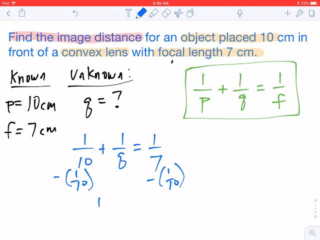 How to Solve a Lens Equation Problem (image distance)