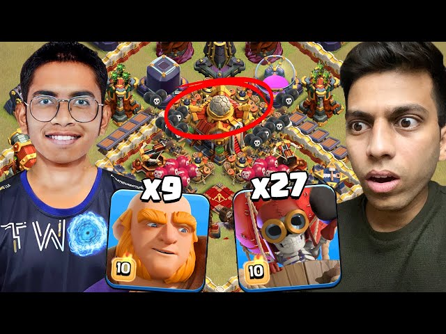 YOUNG boy using 200 IQ Giants in PRO TH16 Match (Clash of Clans)