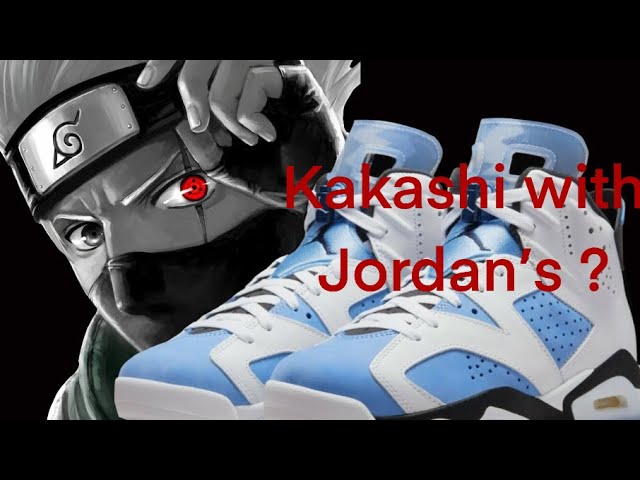 Kakashi/ UNC Jordan 6 #custom1 #anime #customairforce1 #nike #customaf1