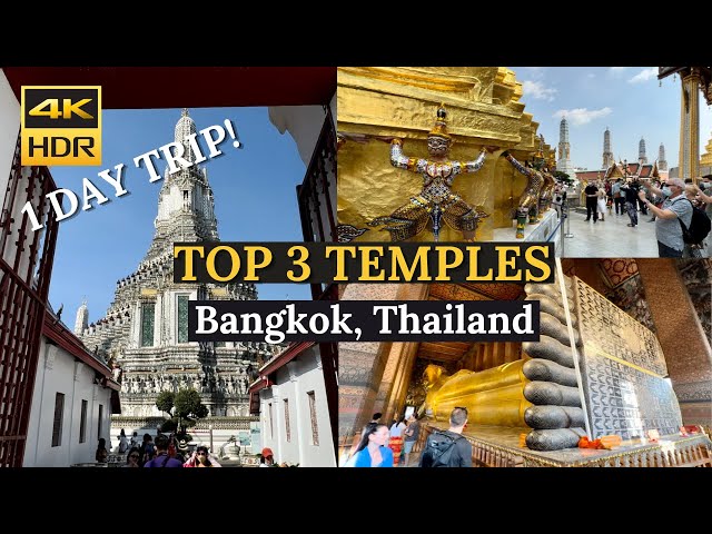 [BANGKOK] "A Day Trip to Bangkok's Top 3 Temples: Wat Phra kaew, Wat Pho, Wat Arun" [4K HDR]