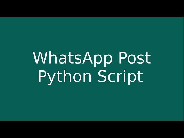Whatsapp Message - Python Script
