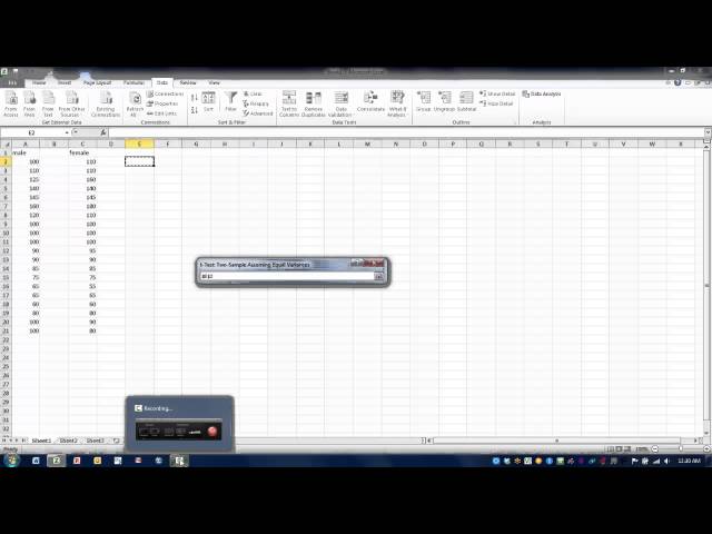 How to Use Excel-The t-Test-Two-Sample Assuming Equal Variances Tool