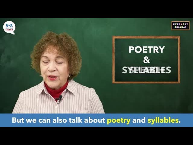 Everyday Grammar TV: Poetry and Syllables, Part 1