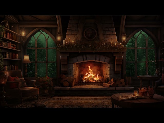 Cozy Nights: Rainfall and Fireplace Sounds for Better Sleep and Stress Relief