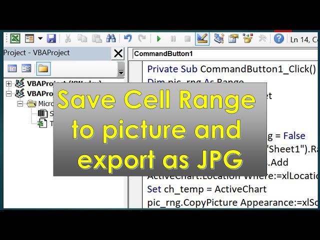 Excel VBA to Export Range as Image - VBA Coding to Export Image